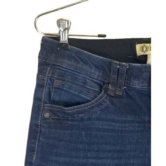 Democracy Ab Technology Crop Jeans Blue Dark Wash Raw Hem Stretch Women Sz 6 - Picture 4 of 12